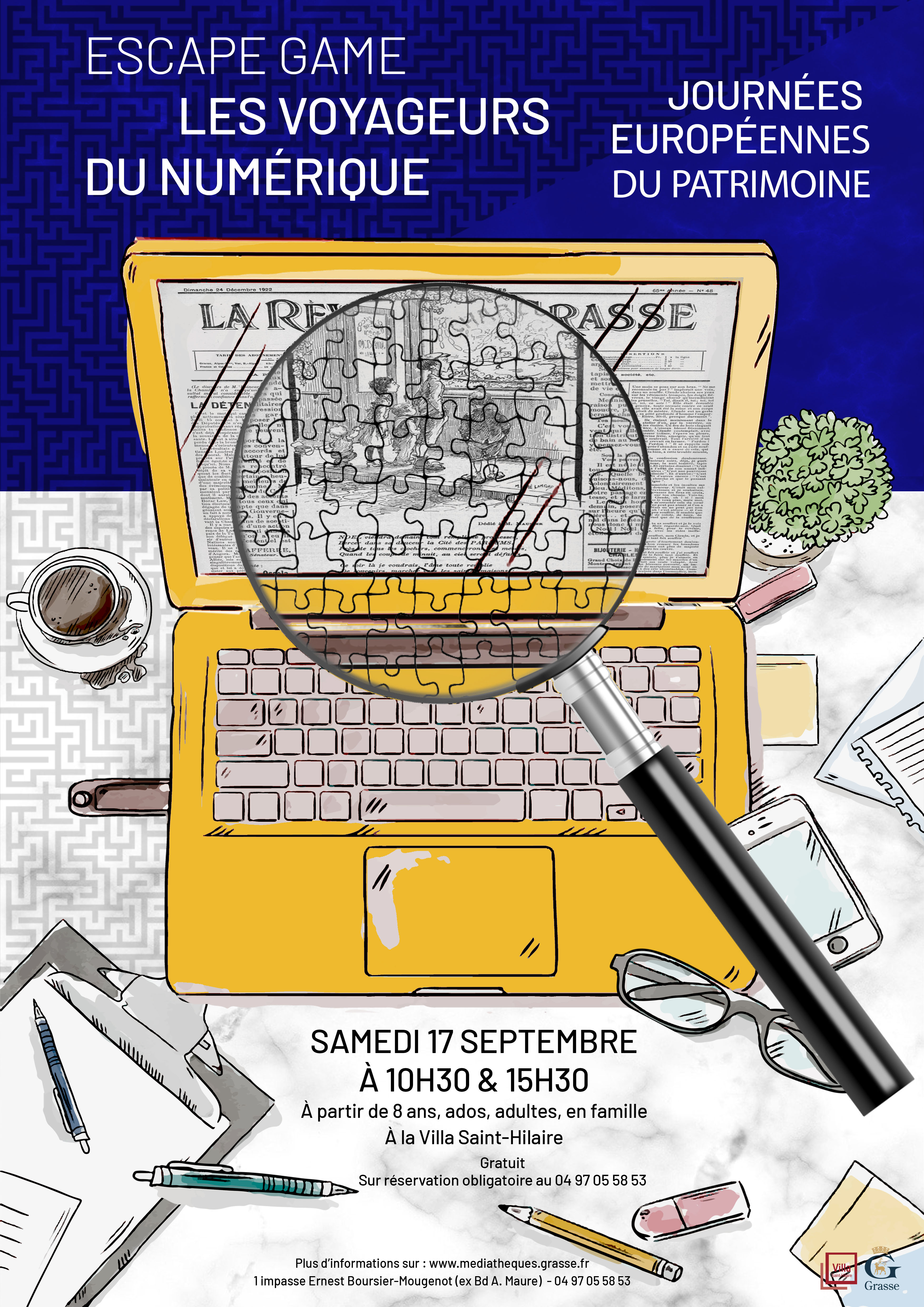 Affiche escape game bib numérique