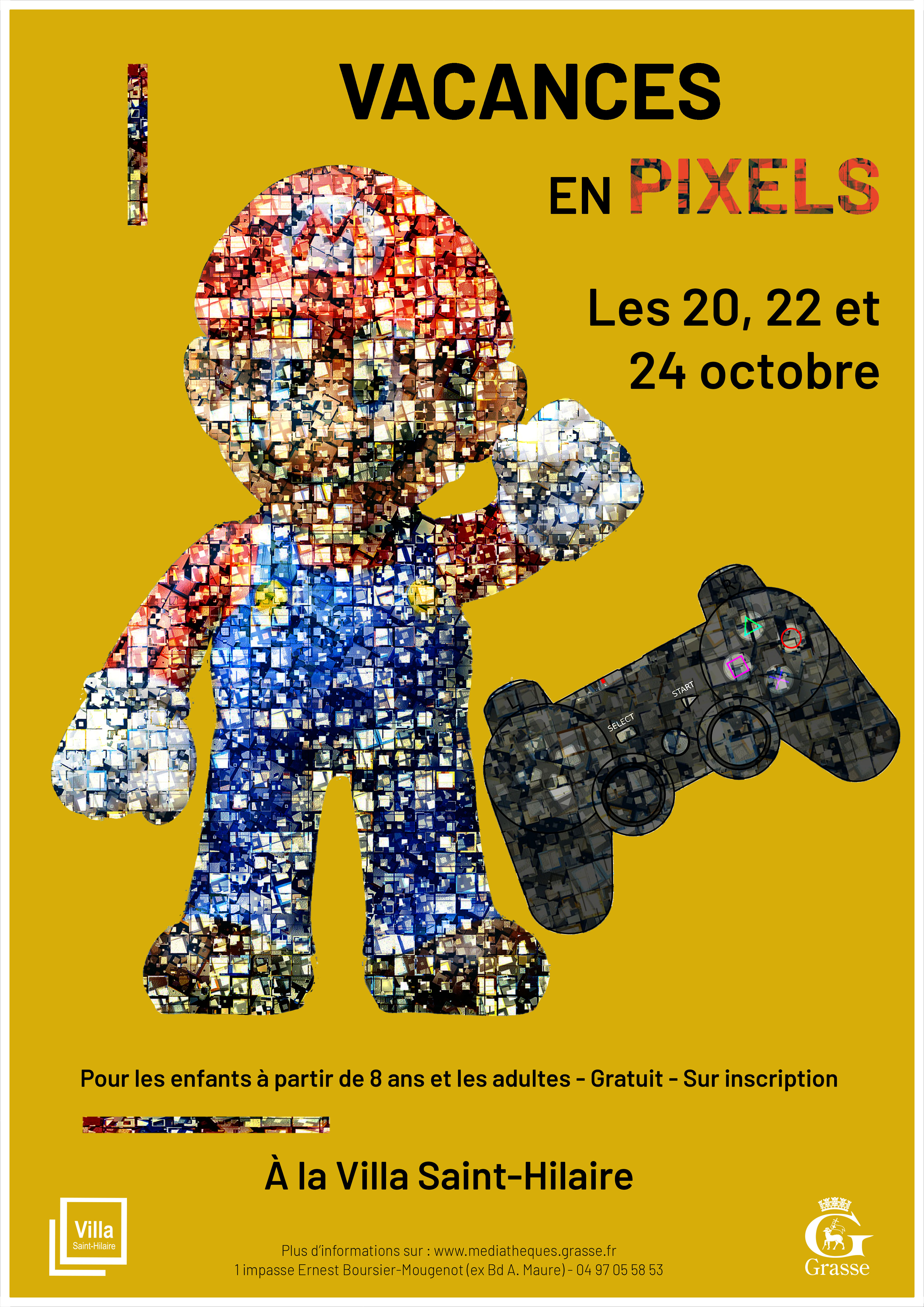 Affiche vacances en pixel